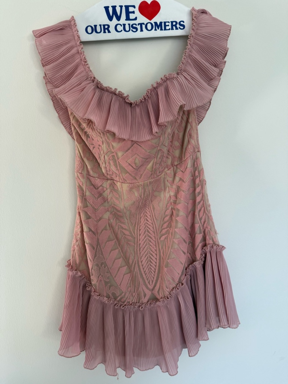 Mauve Pink Ruffled Dress
